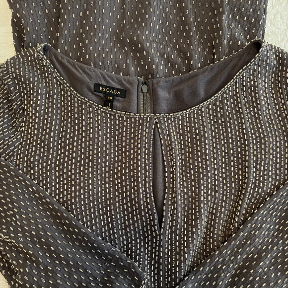 ESCADA Stunning Beaded Evening Formal Dress -100% Silk Beaded Dress – Size 40 - Picture 6 of 16